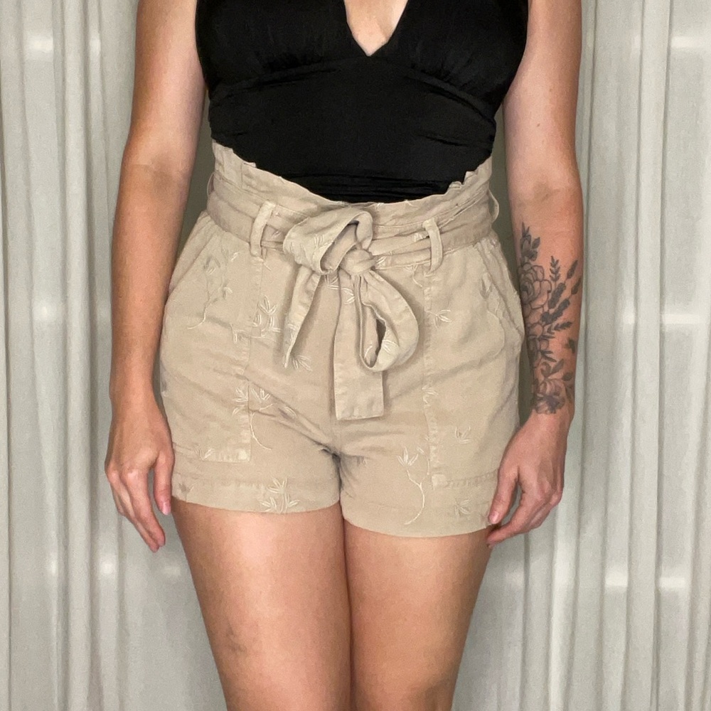 Guess Women's Beige High-Waisted Shorts